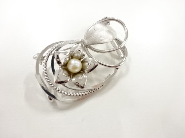 アンティーク　パール帯留め